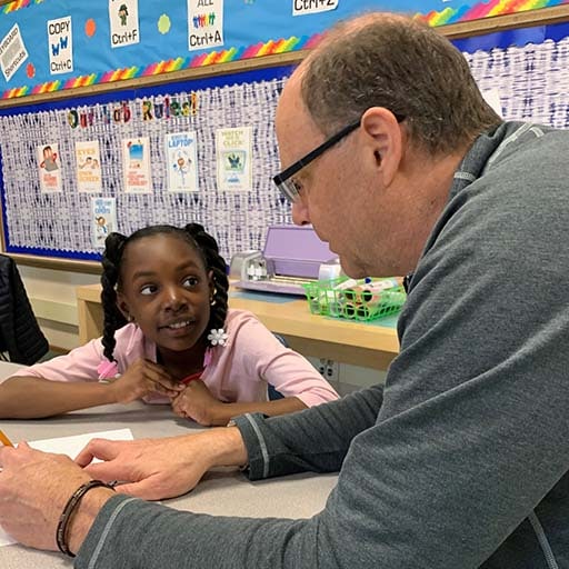 Brooklyn and her tutor Mr. Paul.