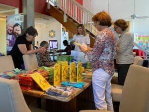 Literacy Elves prepare for the upcoming school year.