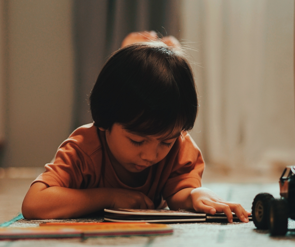 Indonesian Boy Reading