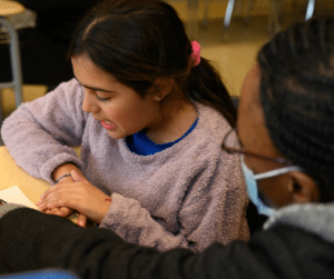 Latina student with tutor - Hispanic Heritage Month 2023