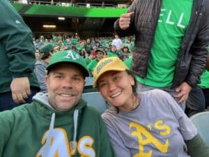 Daniel and Mary at A’s Game