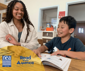 National Reading Month: Tutor and student enjoy learning to read.